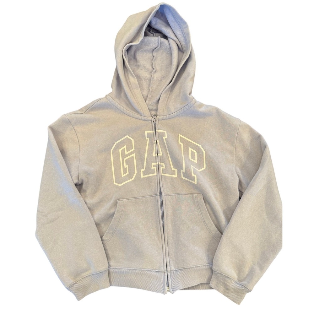 Gap Kids Girls XL 12 Full Zip Hoodie Lavender Purple Glitter Logo Sweatshirt